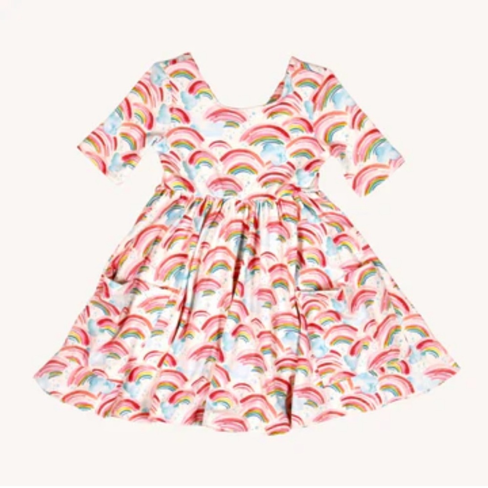 Charming Mary Twirl Rainbow Dress